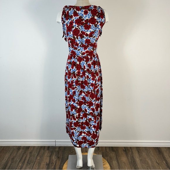 ❤️ Zara Red and Blue Floral Maxi Dress XS - Picture 3 of 11